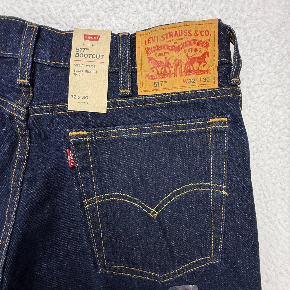 Levis 517 Bootcut Jeans Mens 32x30 Dark Wash Blue Denim NWT